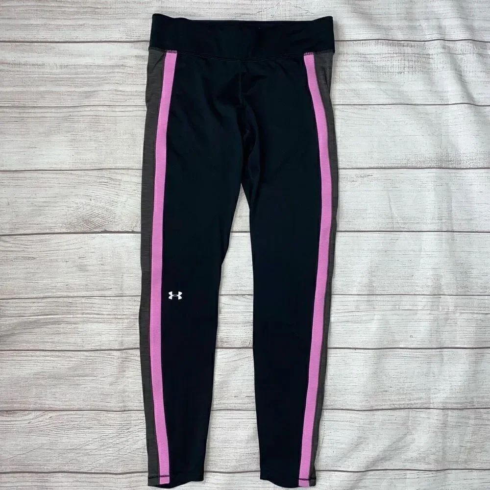 Under armour women S compression leggings w/elastic waist black/pink/grey
